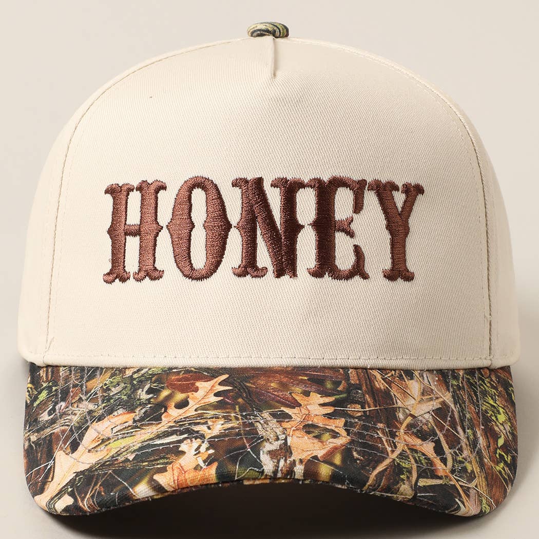 Fashion City - Wholesale Trucker Hat - Unisex - HONEY Lettering Embroidery Camo Two-Tone Cap6