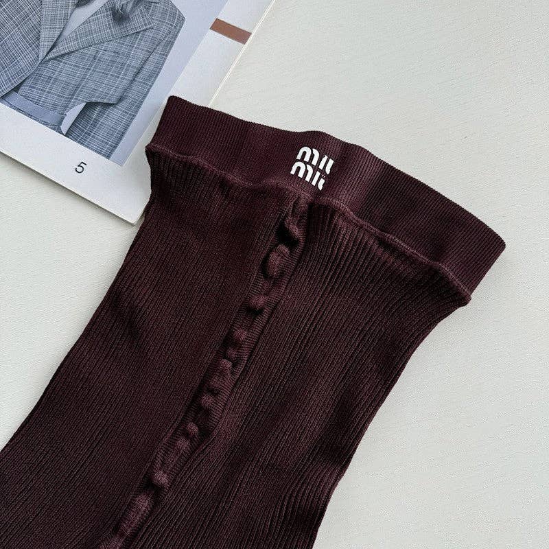 FurDecoration - Wholesale Fashion Leggings - Women's - Thick Striped Vertical Letter Print Leggings9