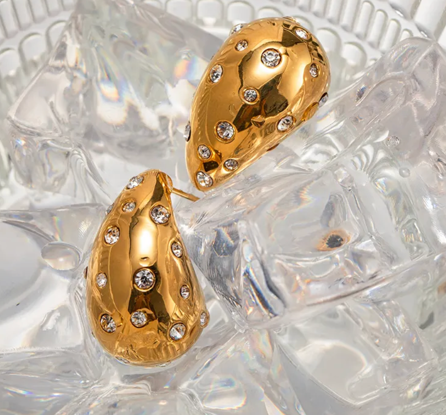 HoopLa – Brincos de argola por atacado – Ícone Gota de Lágrima - Aço Inoxidável e Zircônia Cúbica2