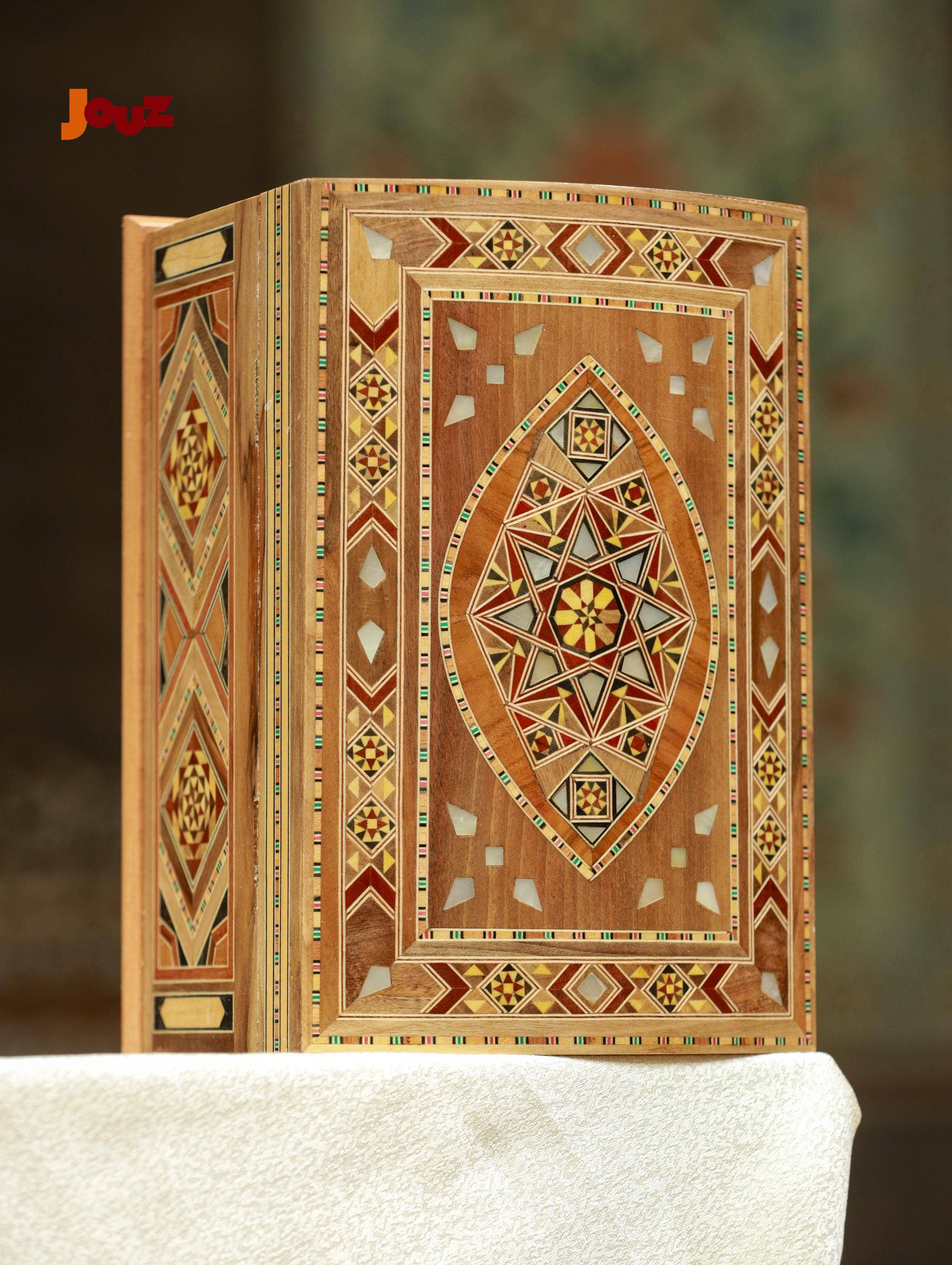 JOUZ - Wholesale Decorative Box - Handcrafted Wooden Mosaic Keepsake Box with Lock & Key – Unique Decorative Storage1