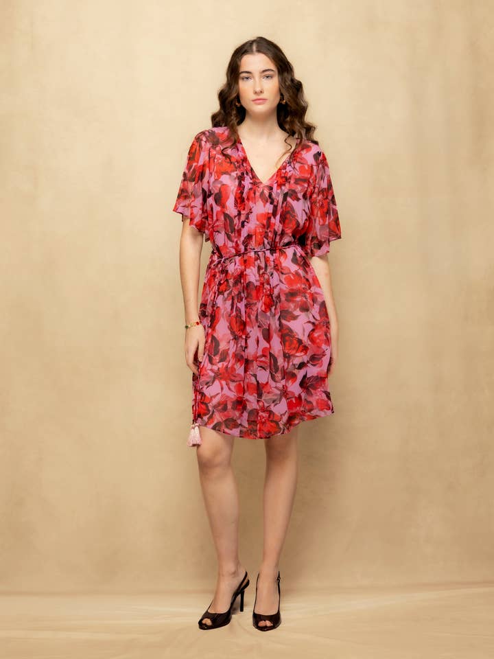 Kort Blomstret Kjole Dafne for engroshandel hos NIZA