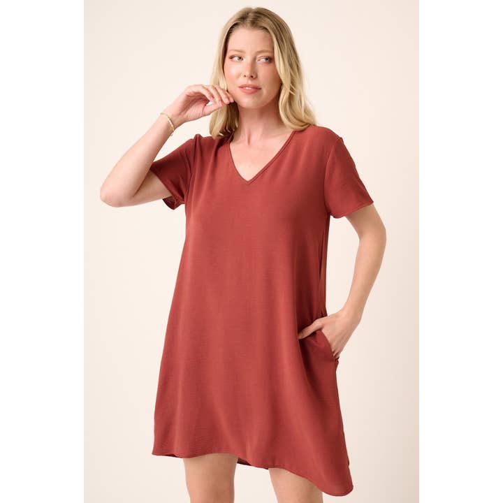 mittoshop - Wholesale Jurk - Dames - AIRFLOW SHIFTJURK MET V-HALS EN KORTE MOUWEN48