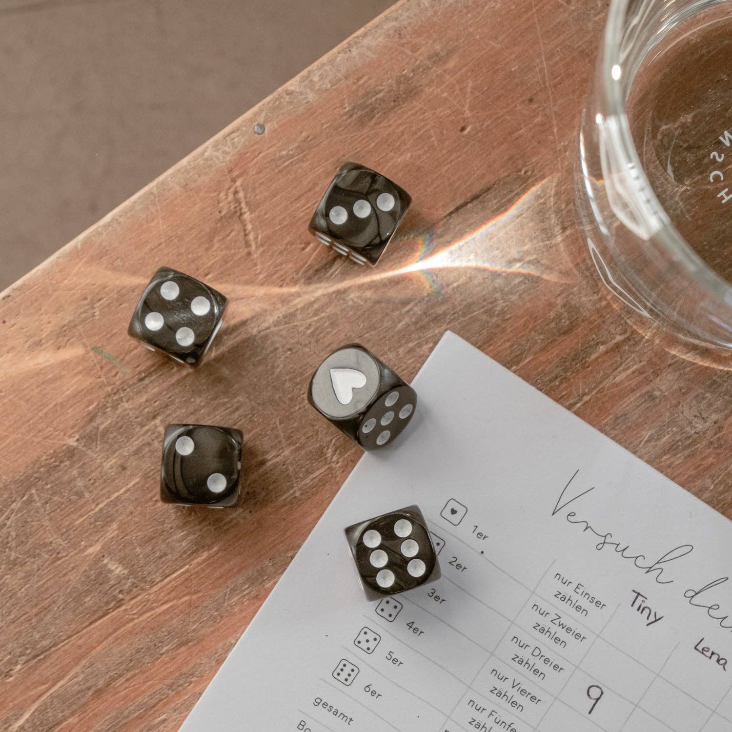 Eulenschnitt – wholesale Dice – Black dice set (VE = 8 sets)0