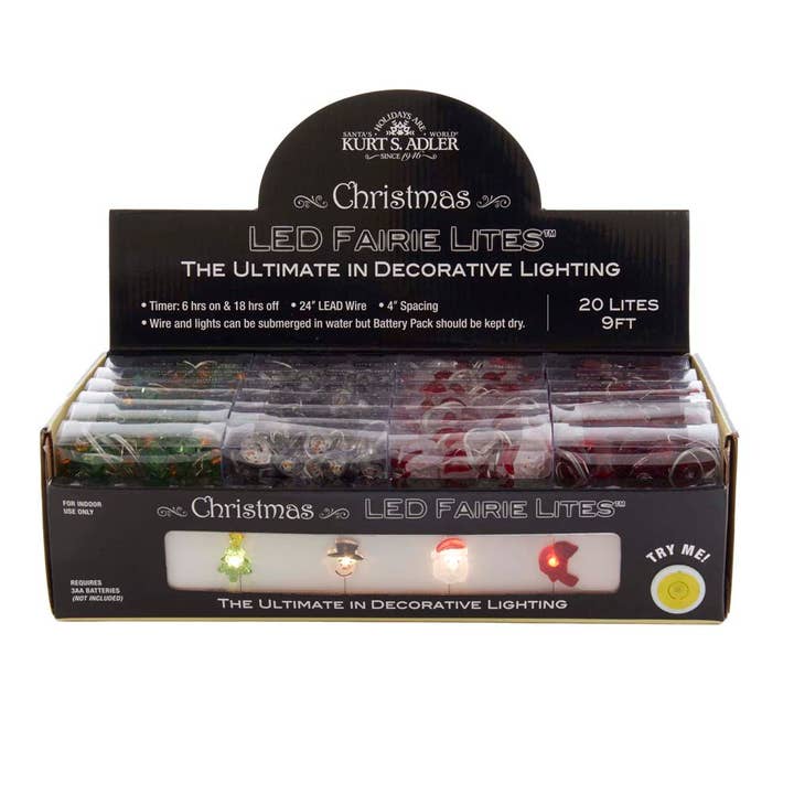 Kurt S. Adler, Inc. - Wholesale String Lights - B/O 20/L CHRISTMAS FAIRIE LIGHT 4/A