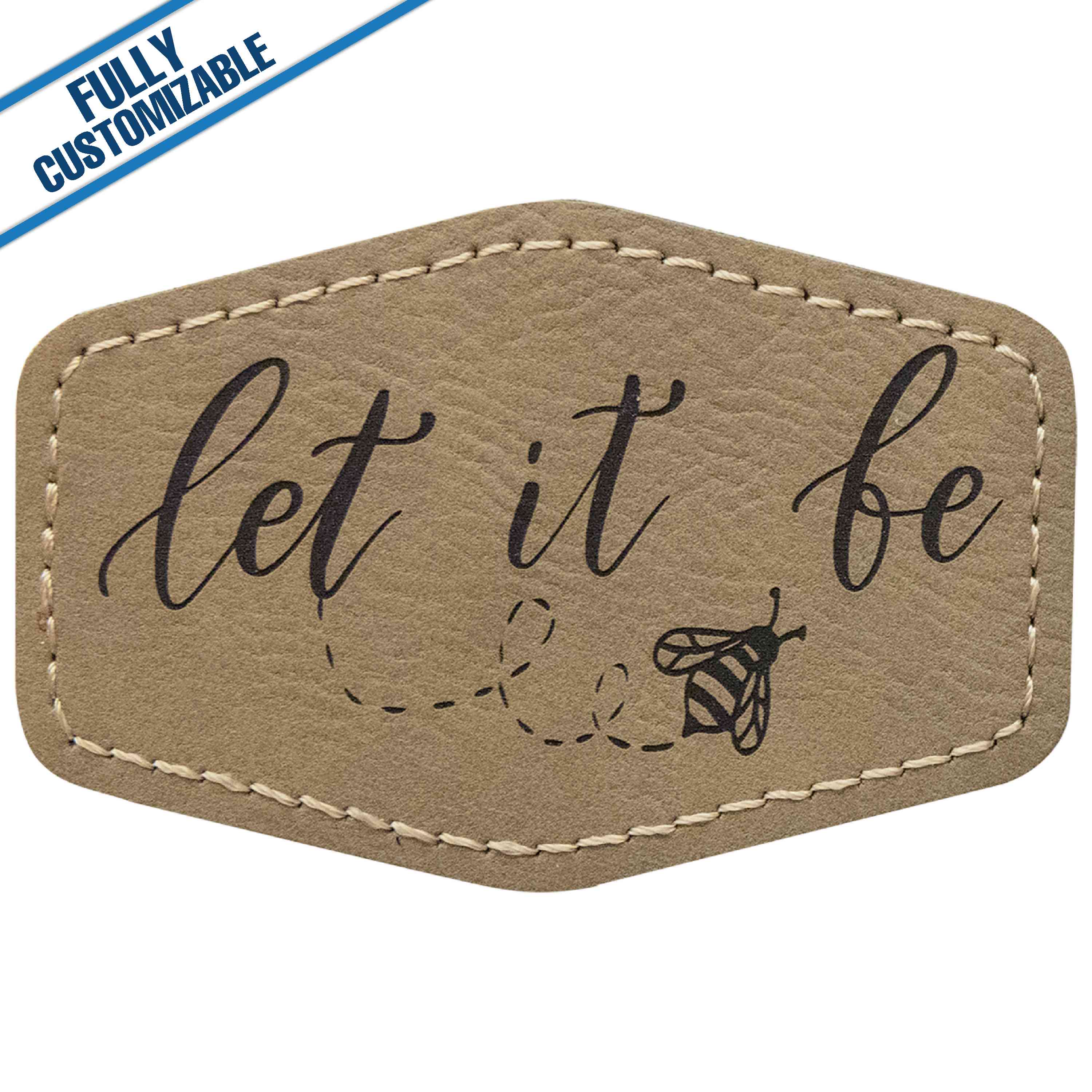 GiftWorksPlus - Wholesale Patch - Engraved Leatherette Hexagon Patch - Fully Customizable15