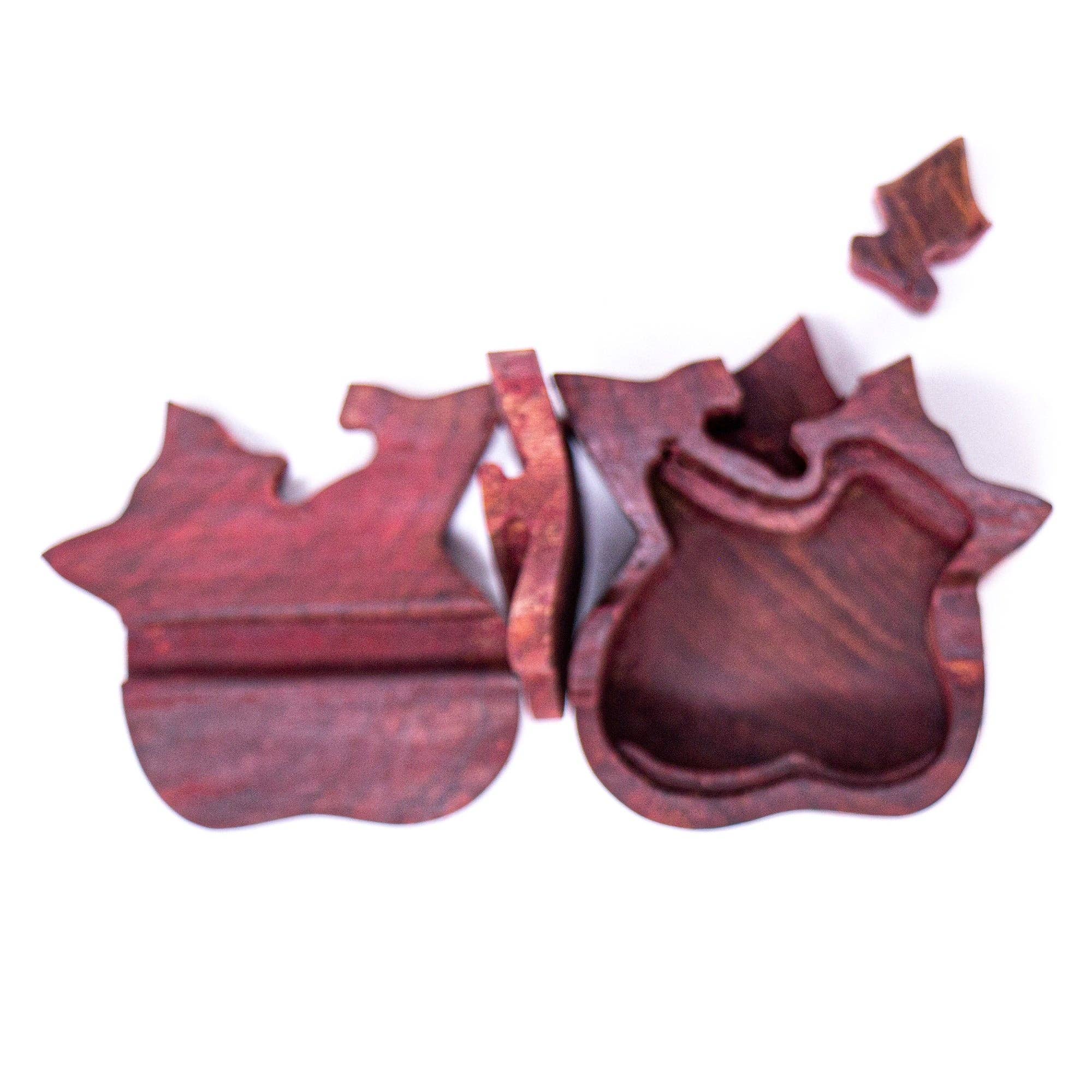 Global Crafts - Wholesale Decorative Box - Sheesham Wood Carved Fox Puzzle Box2