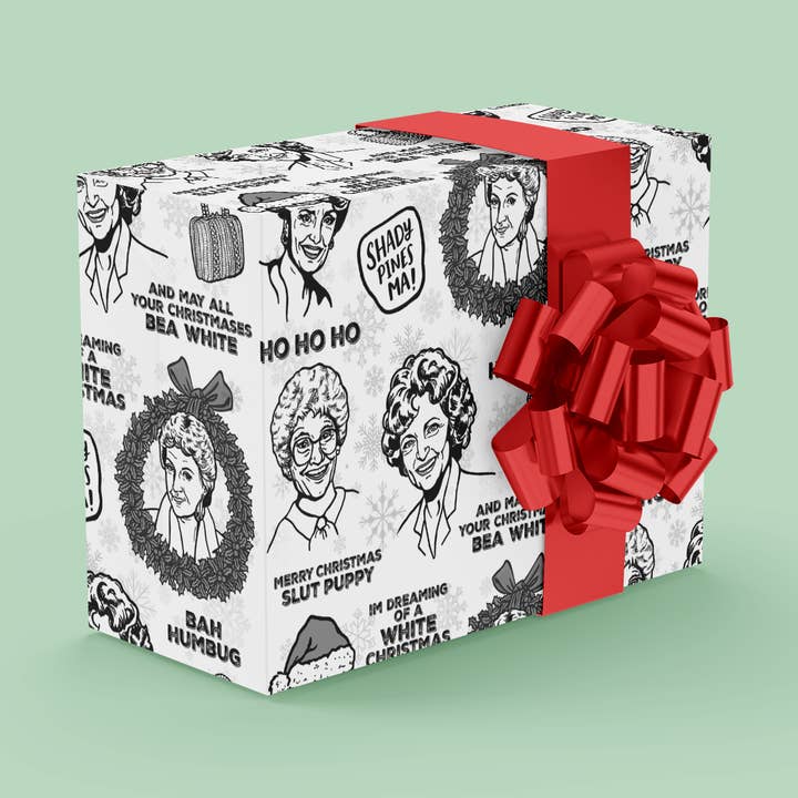 Golden Girls Christmas Gift Wrap 24"x36" Sheet for wholesale by Design Corner