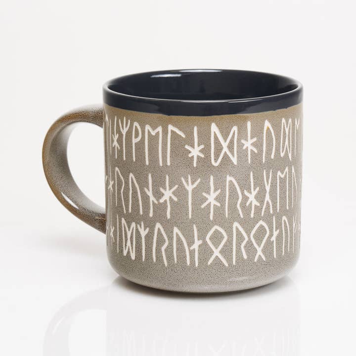 Cognitive Surplus EU - Wholesale Coffee Mug - Norse Runes Hand Carved 430 mL Ceramic Mug (Case of 4)1