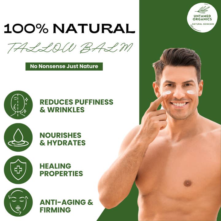 Untamed Organics - Wholesale Body Balm/Butter - Tallow, Castor, & Frankincense Skin Balm | 2 oz Glass Jar