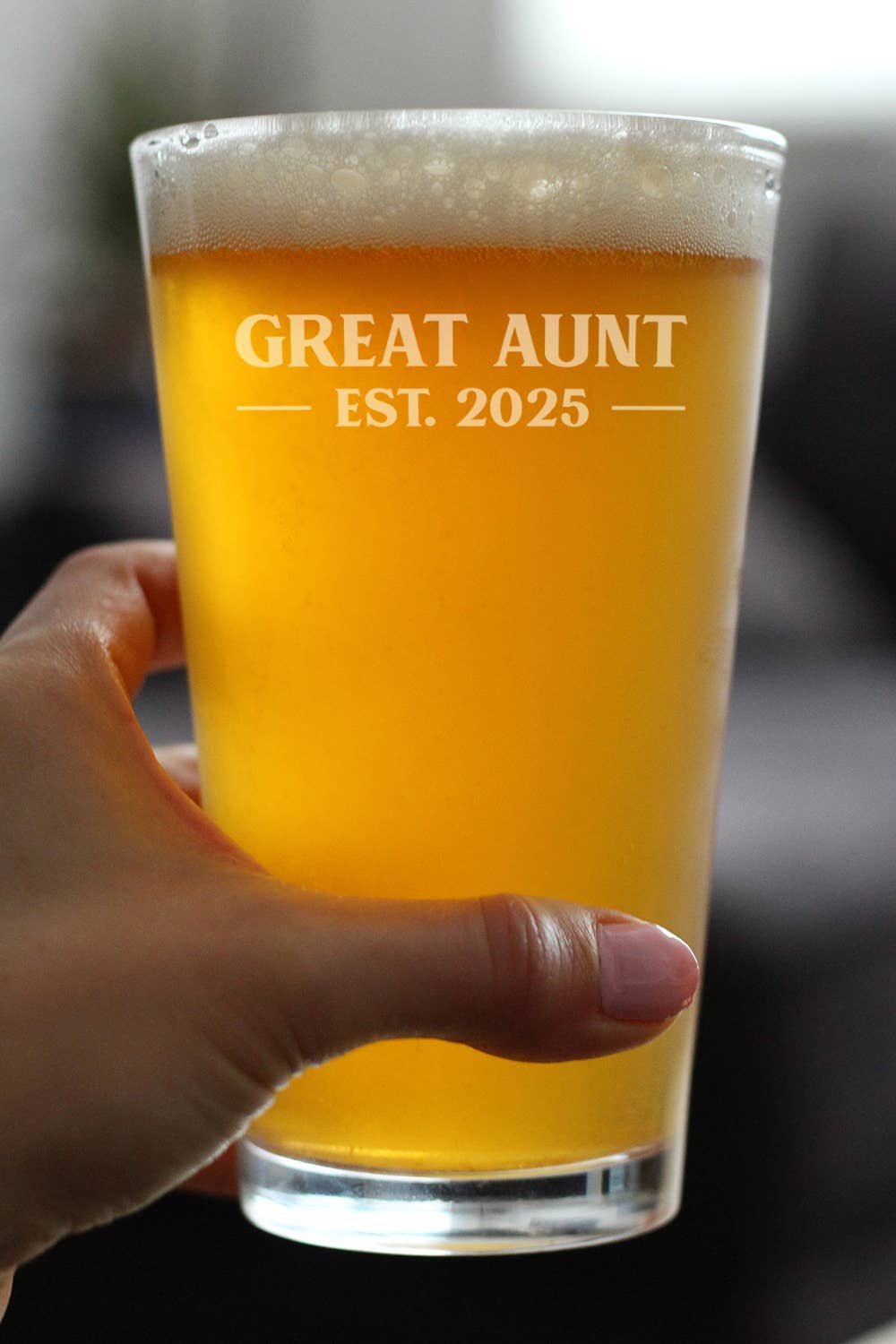 bevvee - Wholesale Beer Glass/Mug - New Great Aunt 2025 - Bold - Beer Pint Glass2