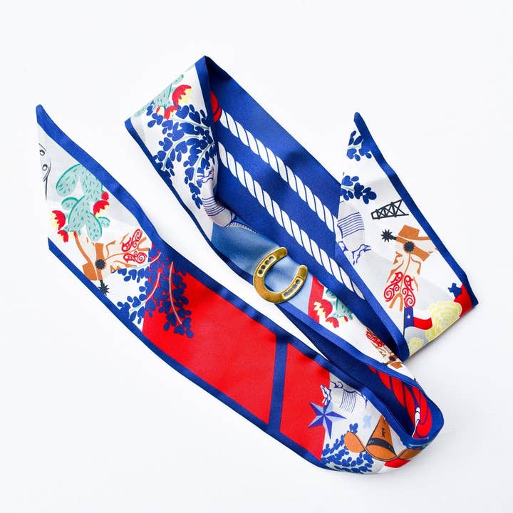 Saturday Silks - Wholesale Scarf Clip - Women's - Lucky Horseshoe Skinny Scarf Slider3