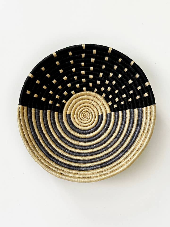 Tigela entrançada castanha e preta, cesto de parede africano por atacado de sifadesigns