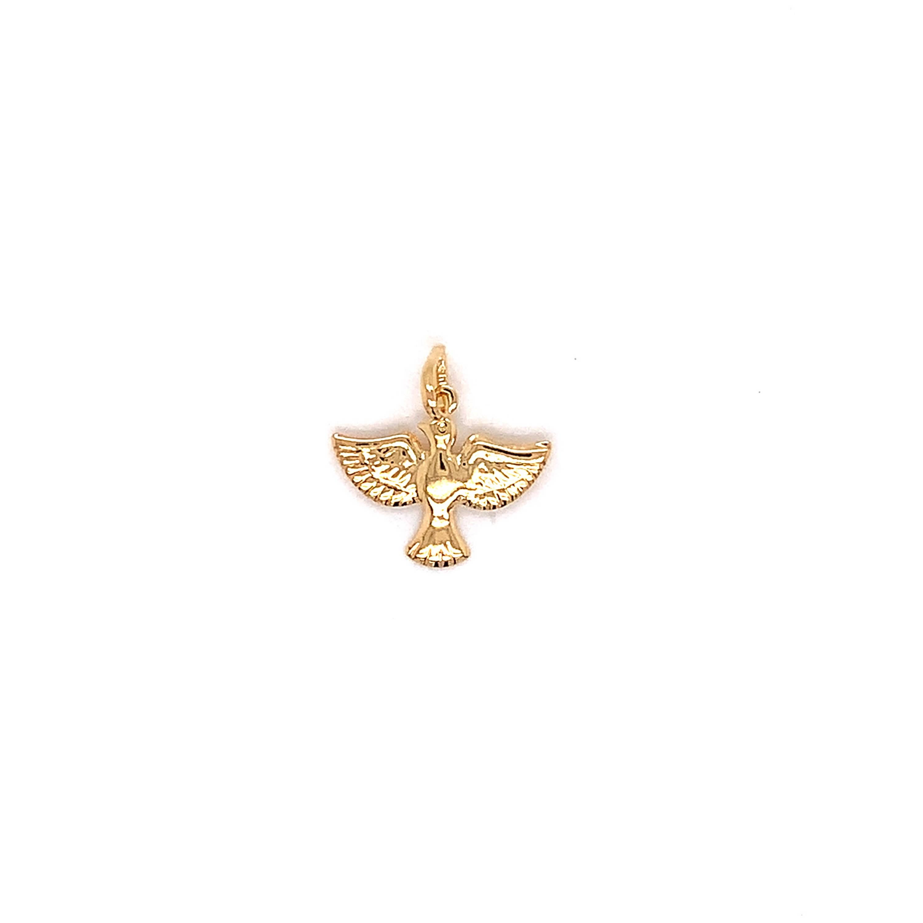 The Bead Bazaar - Wholesale Individual Charm/Pendant - 18K Gold Filled Holy Spirit Charm, Religious Charms, Dove Bird Pendant, Christian Pendants, Holy Spirit Pendant, Bracelet Charm, Religious Medal0