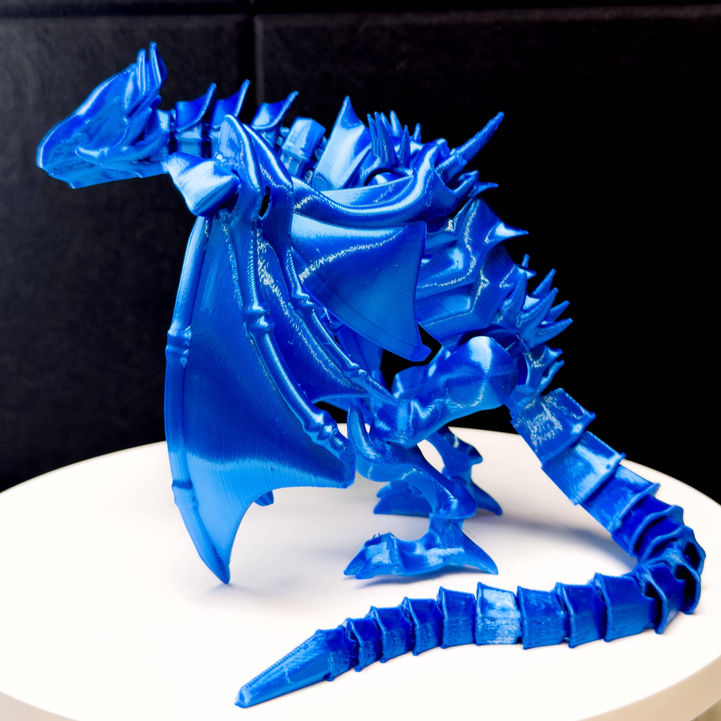 August Art House - Wholesale Figurine Toy - Kids - Blue-Eyes White Dragon Fully Articulated Anime Yugioh Figure | Over 12 Inch Posable Handmade Kaiju Toy Flexible Limbs | Gift for Monster Fan5