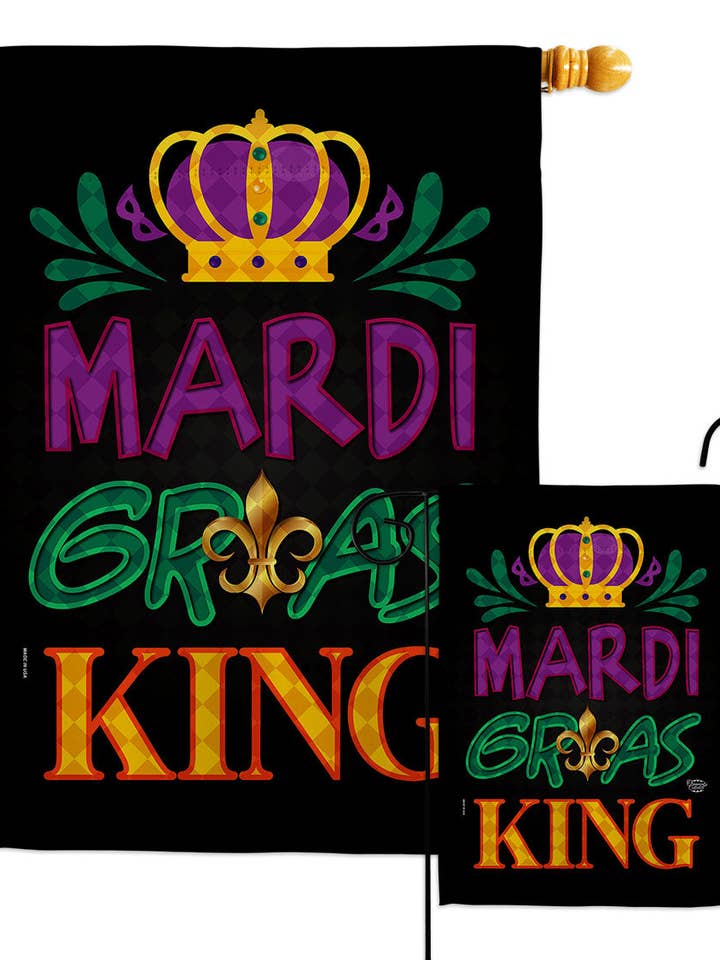 Drapeau Mardi Gras King Garden House à 2 côtés pour décoration d'intérieur pour la vente par Two Group Flag Co