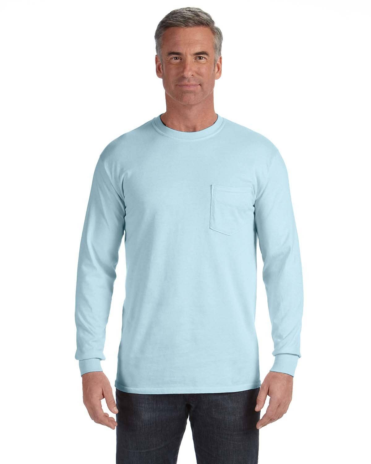 Total Apparel - Wholesale T-Shirt - Men's - Comfort Colors Garment-Dyed Long-Sleeve Pocket T-Shirt C44102