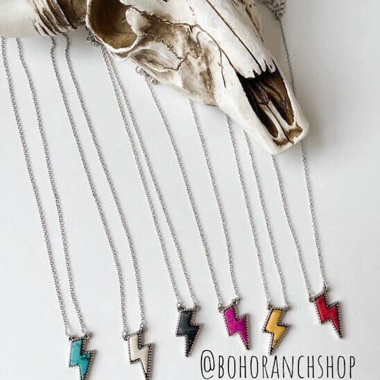 Boho Ranch Shop - Wholesale Pendant/Charm Necklace - Western Lightning Bolt Thunderbolt Necklace4
