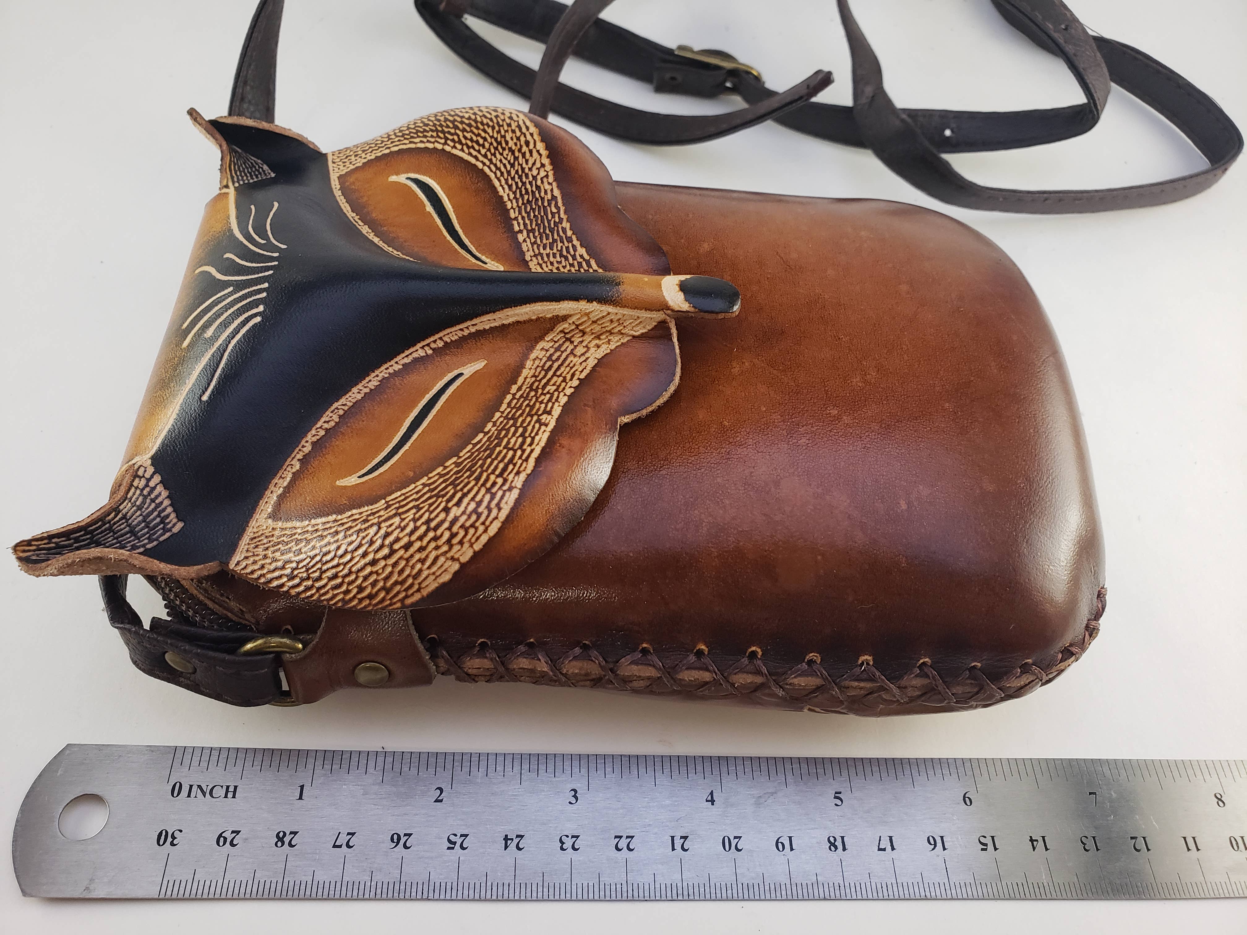 Sunflower Handmade leather inc - Wholesale Crossbody Bag - Women's - Handmade Leather Brown Fox Pouch purse handbag crossbody1