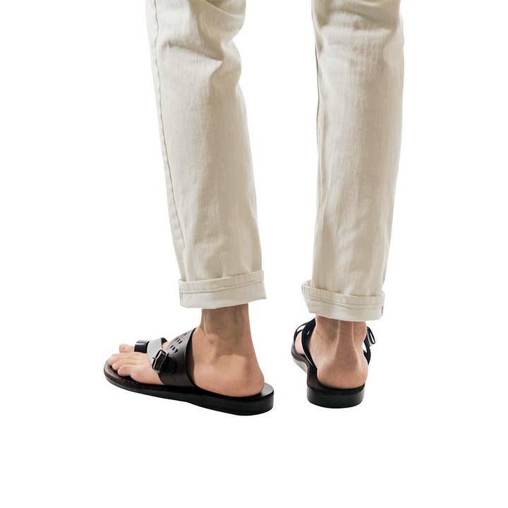Ezra - Leather Cut Out Sandal | Brown for wholesale on Faire