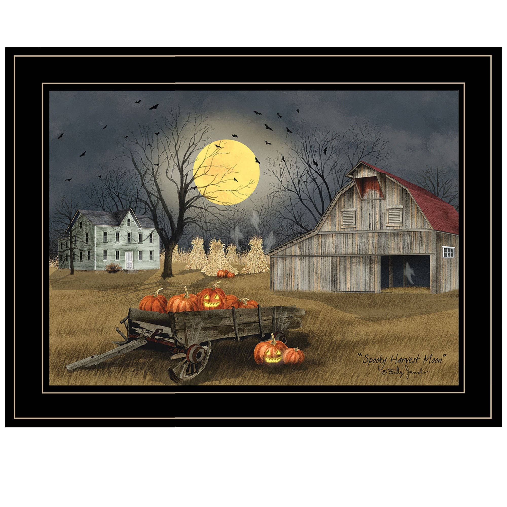 HOMYCASA DESIGN INC - Wholesale Art Print - Spooky Harvest Moon Framed Print by Billy Jacobs0