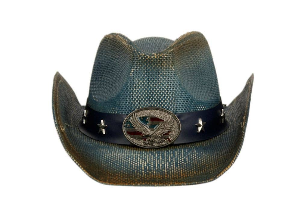 Epoch hats - Vendita all'ingrosso Cappello da cowboy - Unisex - Cappello da cowboy western vintage con distintivo con aquila1