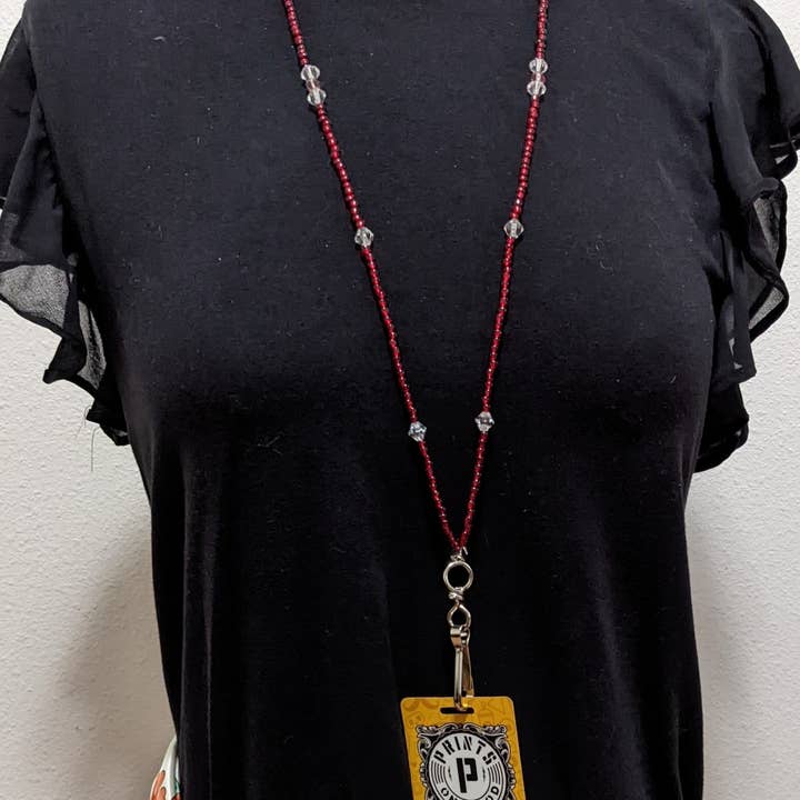 Fiona Accessories - Wholesale Lanyard - Women's - Beaded Badge Holder Lanyard for Keys ID Badge (RWB)9