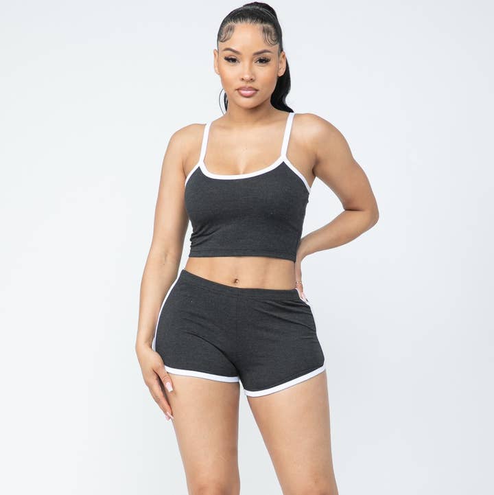 Boswell - Wholesale Lounge Set - Women's - Cotton Short Set With No Sleeve Top0