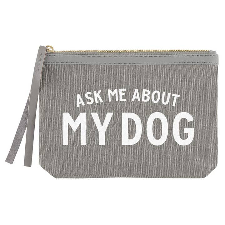 Grey Canvas Pouch - Ask Me for wholesale by Santa Barbara Design Studio by Creative Brands