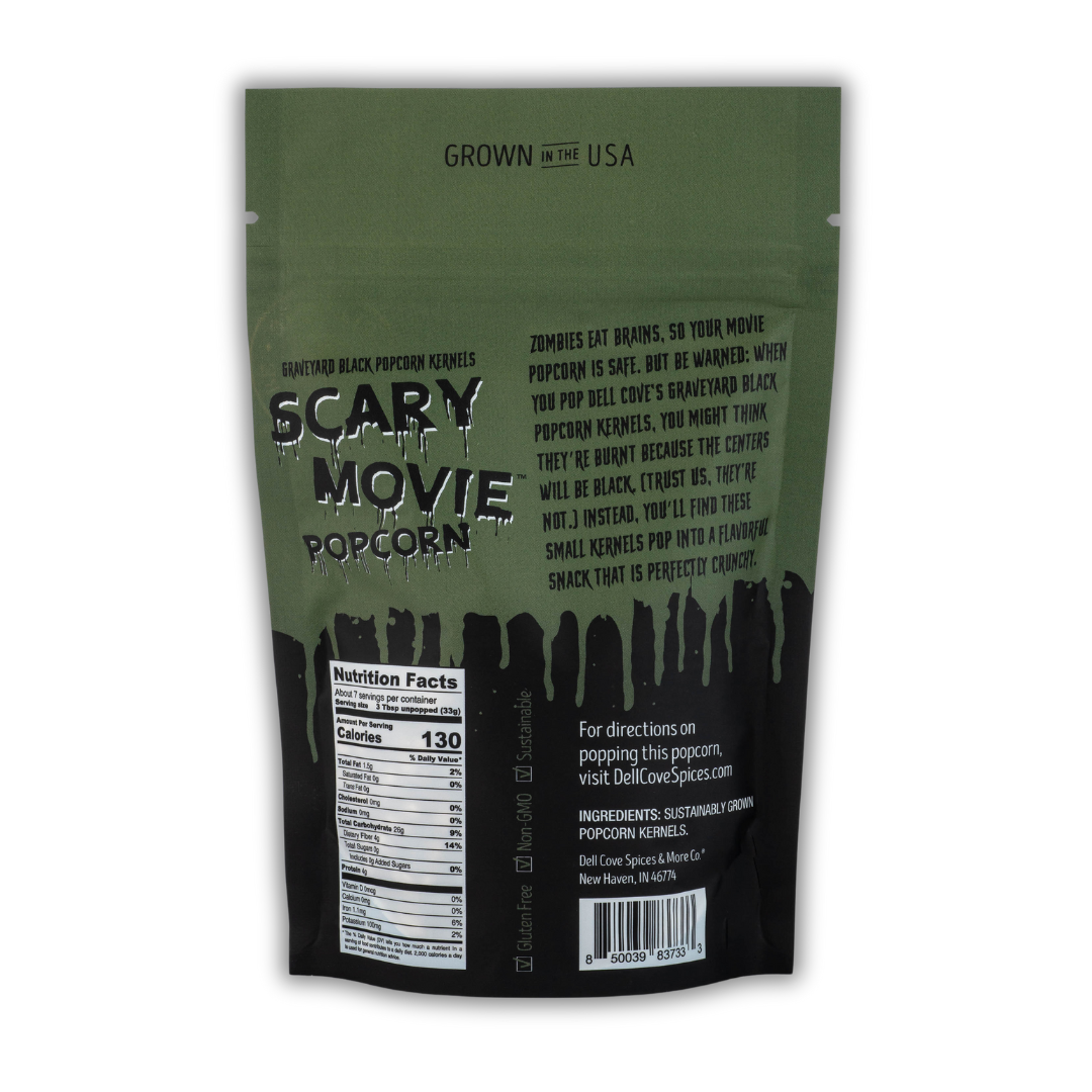 Dell Cove Spices & More Co. - Wholesale Popcorn - Scary Movie Popcorn - Graveyard Black Halloween Popcorn2