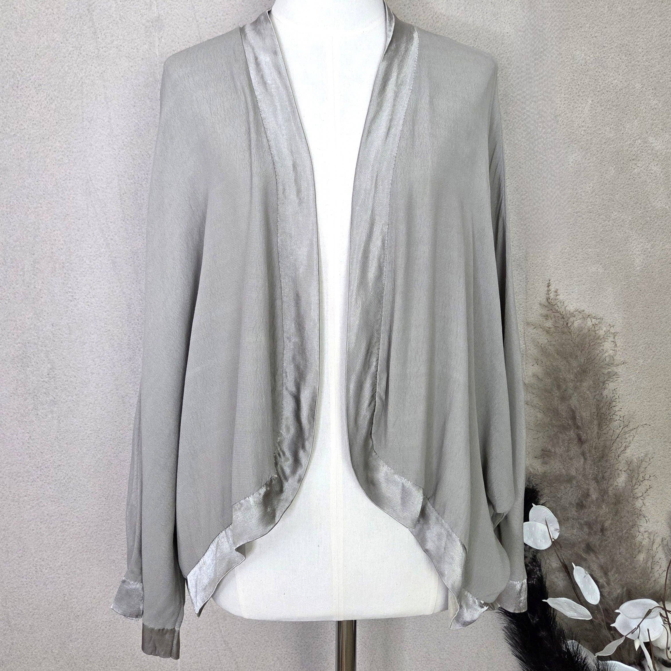 Tempest Designs – wholesale Kimono – Women's – Classic plain short kimono with satin edge (M)6