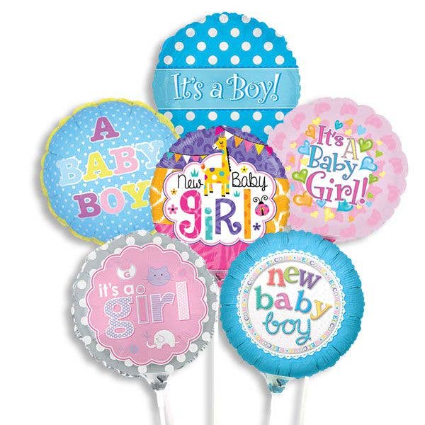 Kelli's - Wholesale Balloon - Pre-Inflated Mini Balloons On Sticks - 9 Inch - New Baby