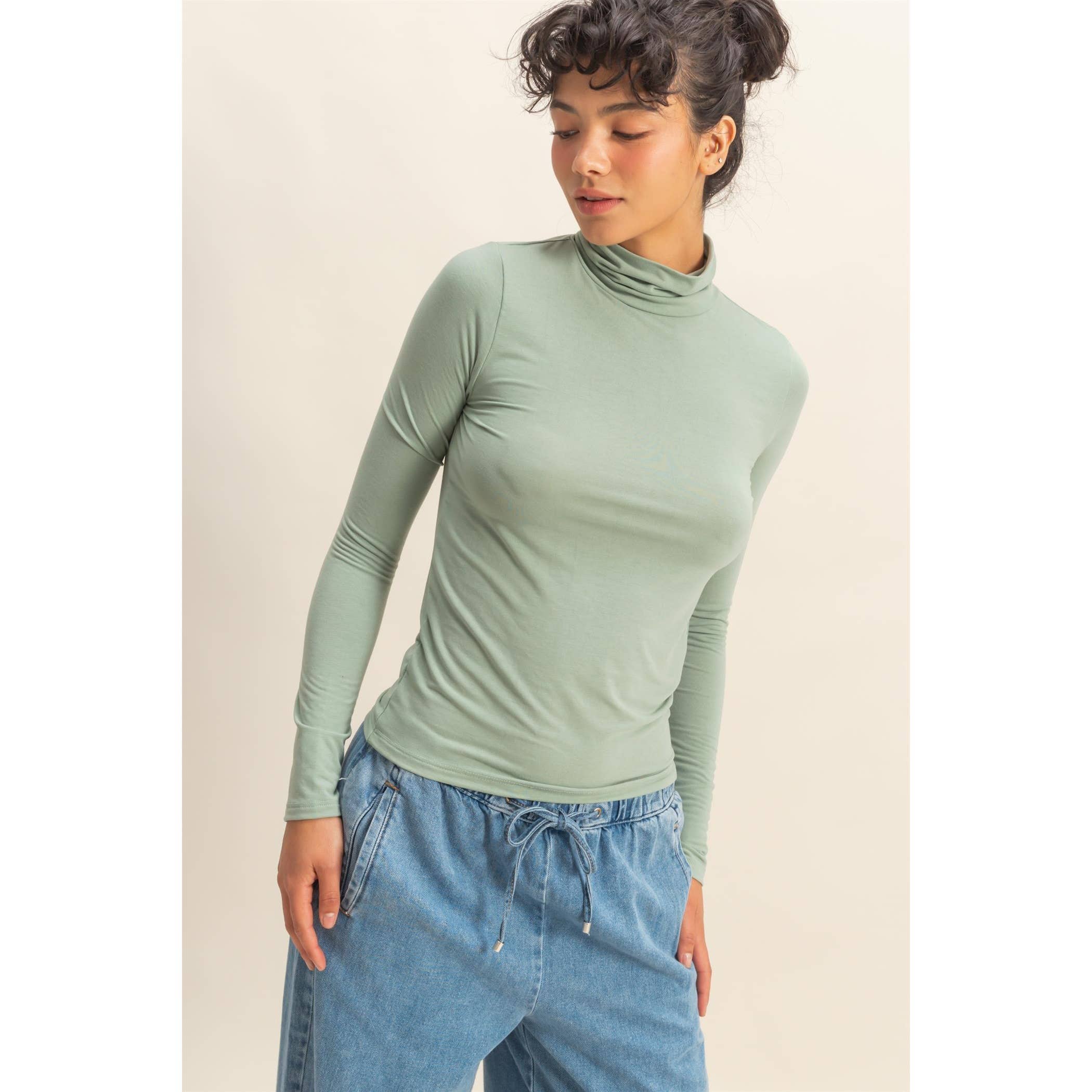 Double Zero - Wholesale Knit Top - Women's - Turtleneck Long Sleeve Fitted Top10