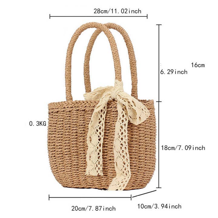 ACCITY - Wholesale Beach Bag - SOLID COLOR CASUAL PAPER ROPE HAND-WOVEN BAG_CWAB4704
