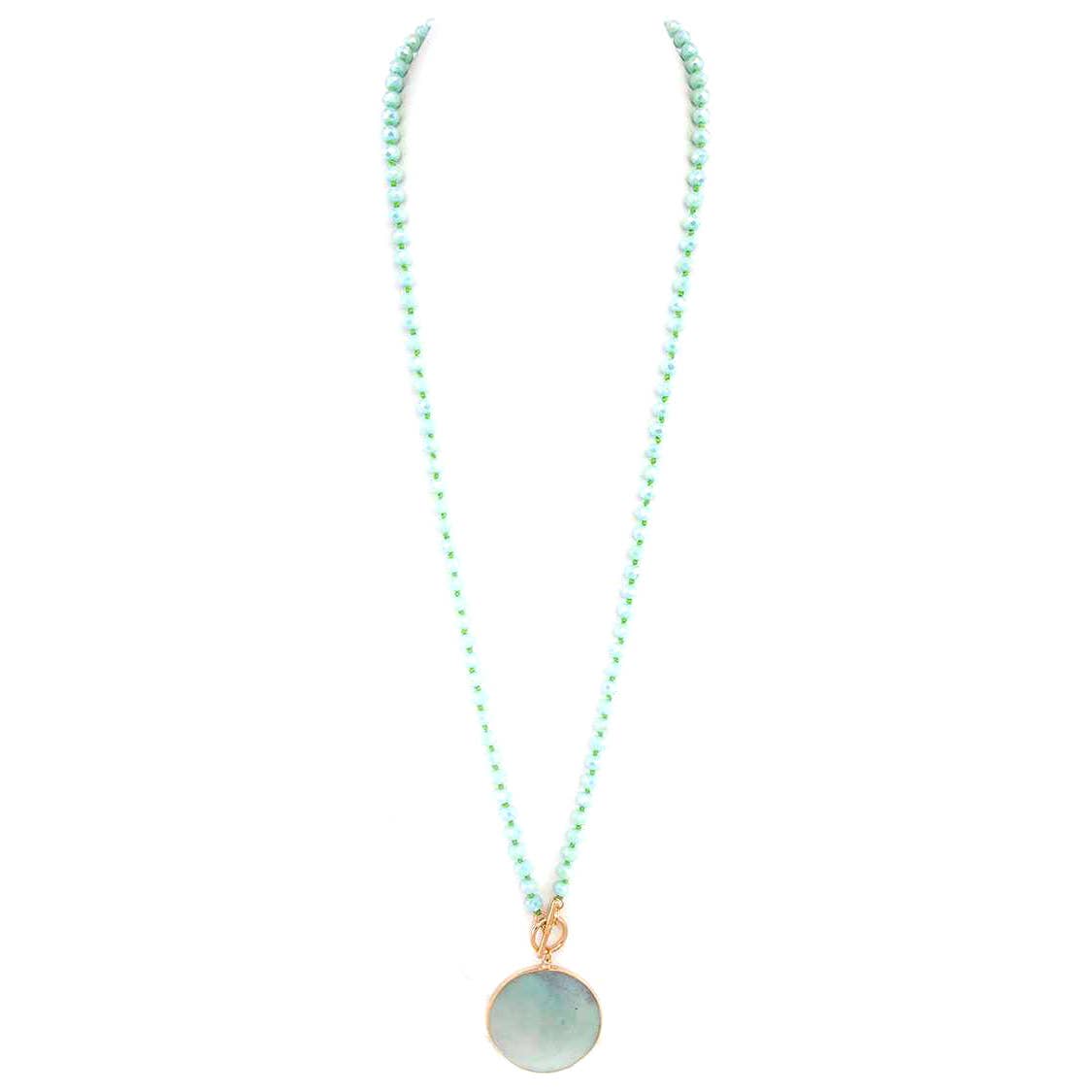 Artini Accessories - Venta al por mayor Collares con colgantes/abalorios - Collar convertible con colgante circular de piedra genuina1