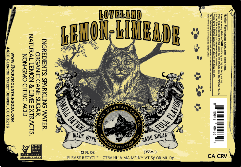 Rocky Mountain Soda - Wholesale Soda/Carbonated Drink - Loveland Lemon-Limeade Soda Pop (BOTTLES ONLY)1