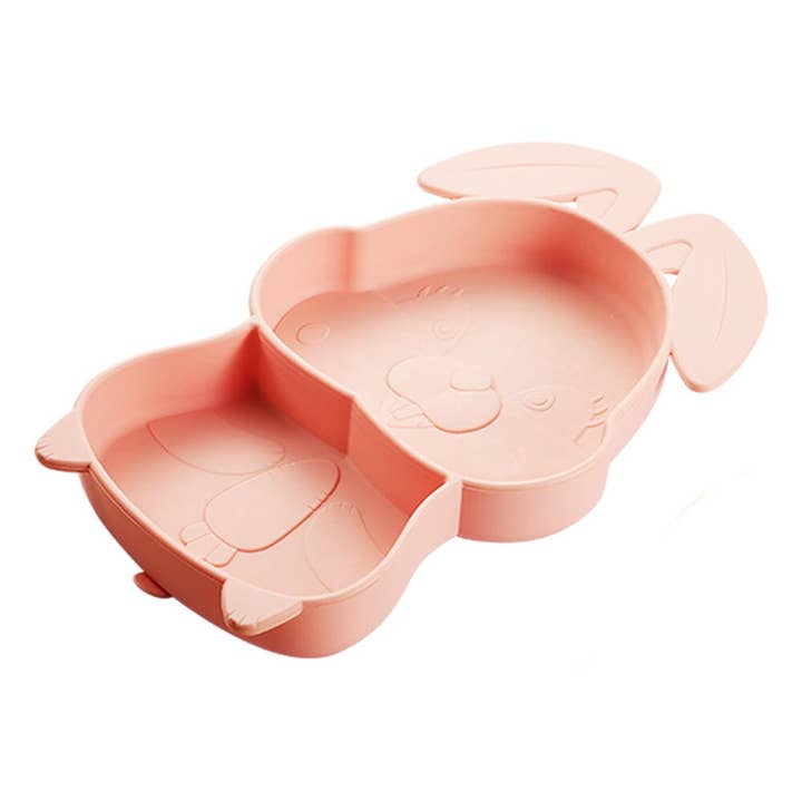BunniePlate Toddler Training Plate- Pink for wholesale by The Teething Egg