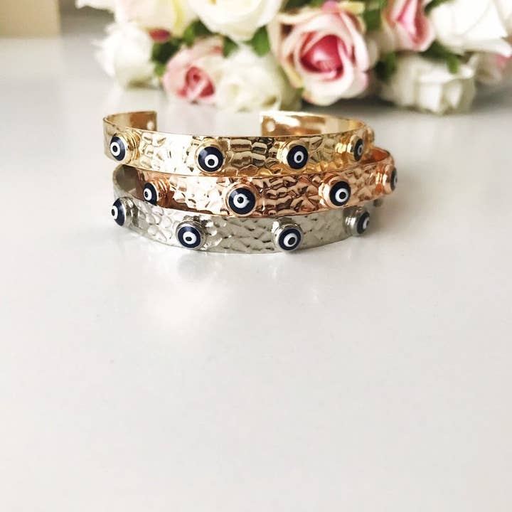 Evileyefavor - Venta al por mayor Brazalete - Pulsera brazalete, pulsera de mal de ojo, pulsera de plata de oro rosa6