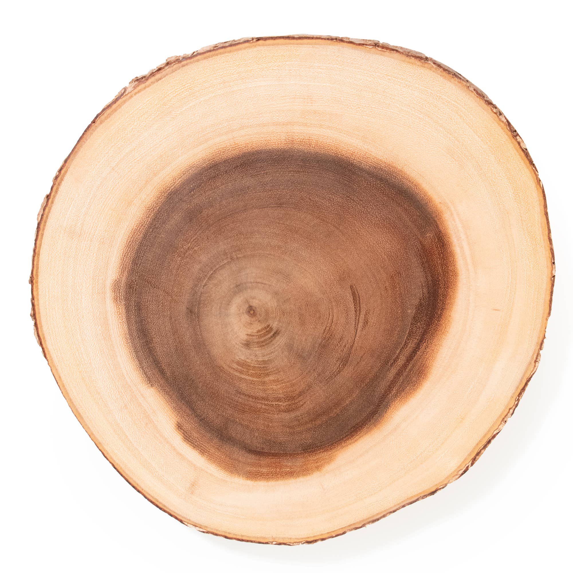 Andaluca - Wholesale Cheese Board - Bark Edge Round Teak Slice Charcuterie Board: 10-12"9