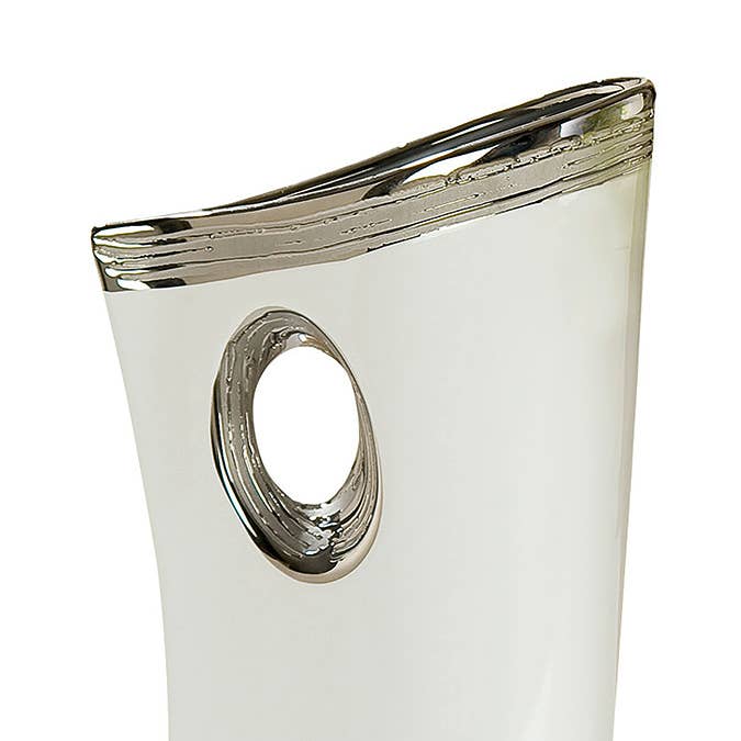 Ceramic hole vase oval “Janina” VE 2 so for wholesale by Gilde Handwerk Macrander GmbH & Co. KG