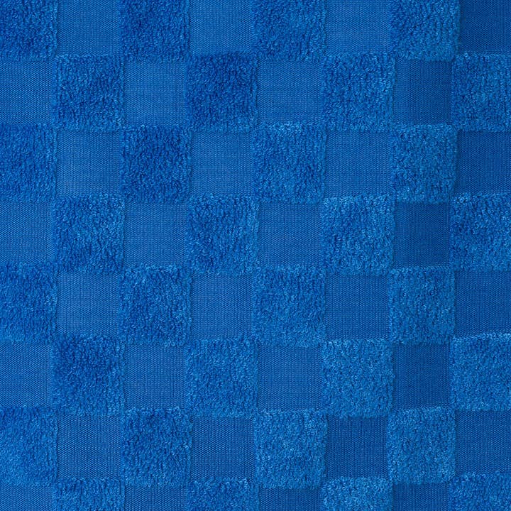 Kids (2-8) Textured Terry Shirt & Short Set| Blue Check for wholesale on Faire