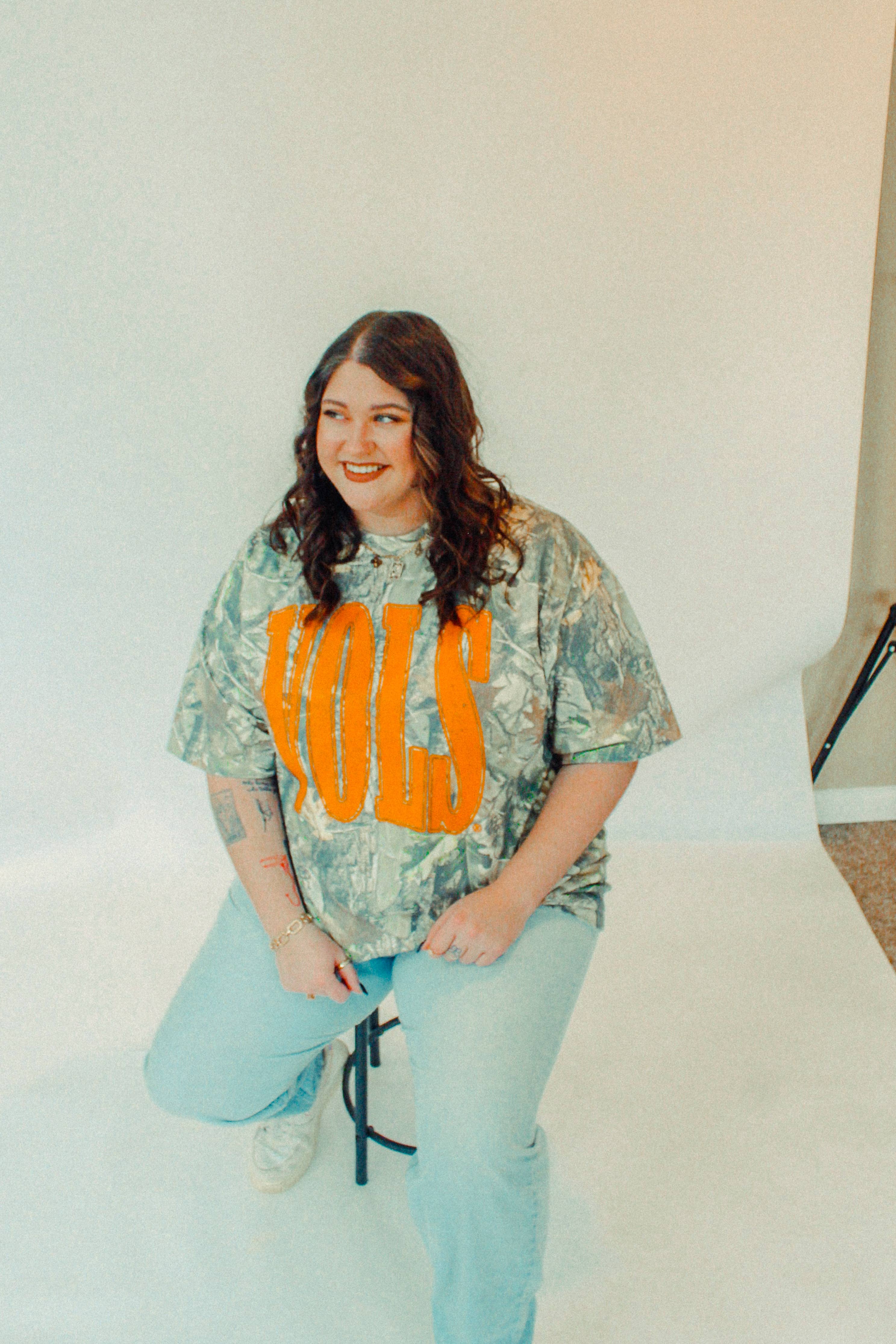 90's Tennessee VOLS, Camo Boxy Cotton TShirt  for wholesale on Faire5