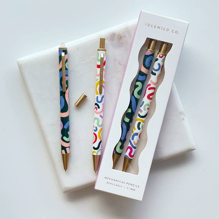 Idlewild Co. - Wholesale Pencil - RAINBOW SQUIGGLE MECHANICAL PENCILS