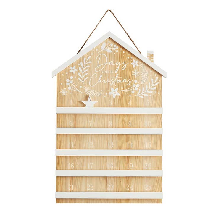 Faithworks by Creative Brands - Wholesale Advent Calendar - Advent Calendar - Names of Jesus - White/Natural Wood