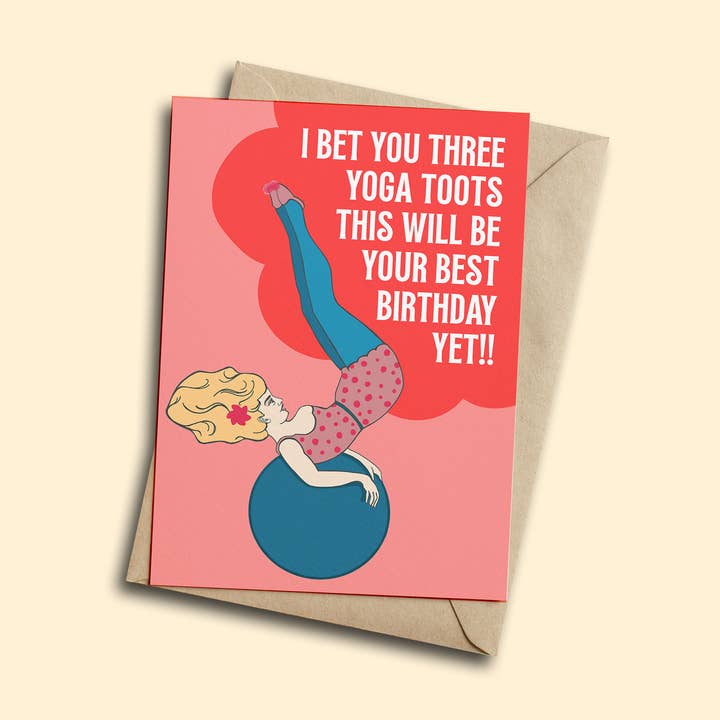 Cartão de Aniversário Yoga Toots por atacado de Henny Penny Studio