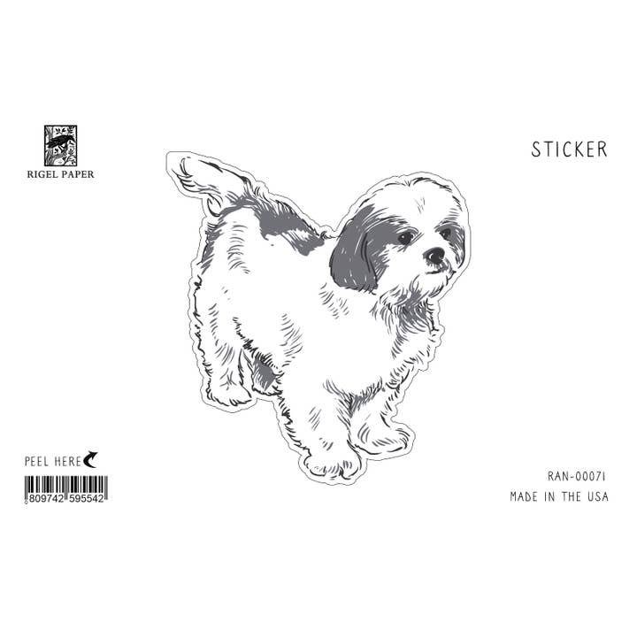 Autocollant Shih Tzu RAN-71 pour la vente par Rigel Paper