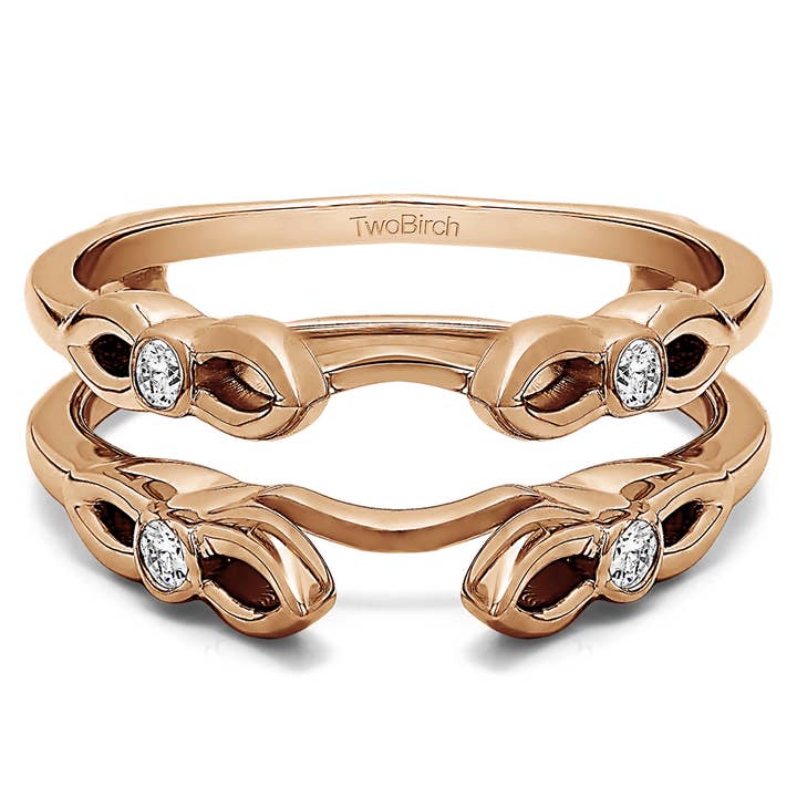 0,2 ct. Door Cathedral Infinity ontworpen ringbeschermer in roségoud voor wholesale door TwoBirch