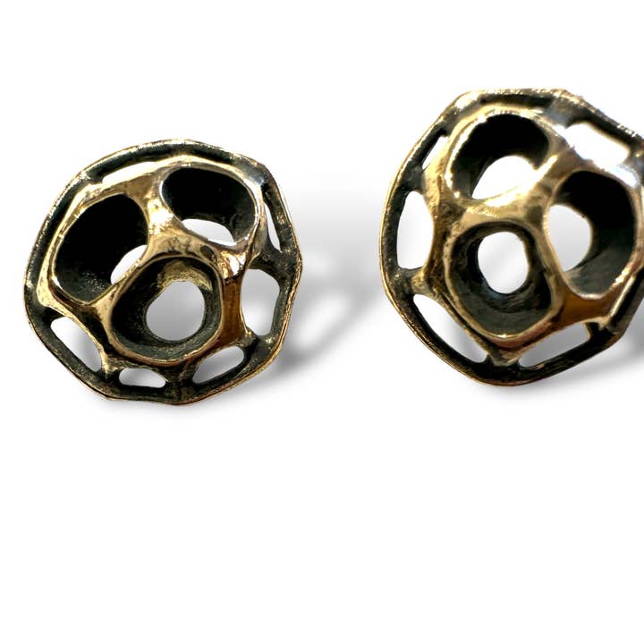 Warm Sweetgum Turtle Studs for wholesale by Merzatta