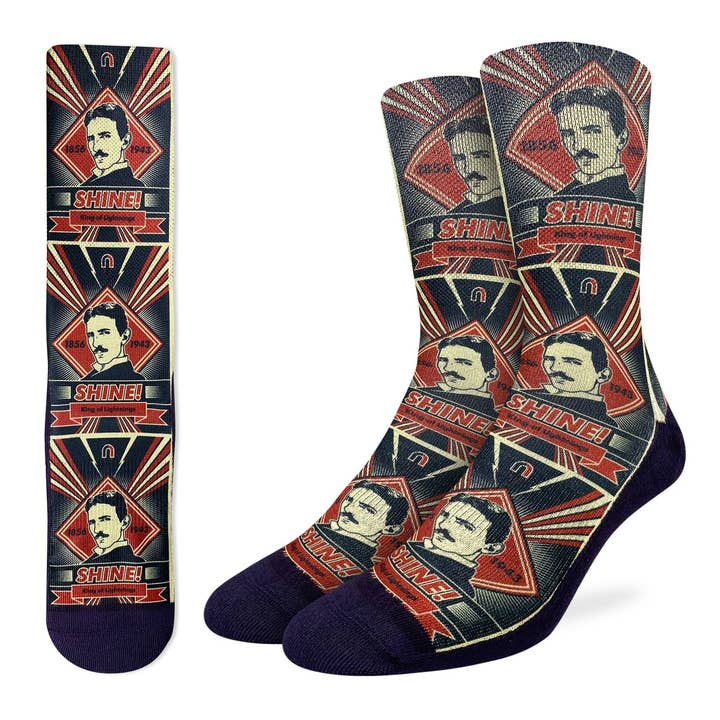 Men's Nikola Tesla Socks for wholesale by Good Luck Sock