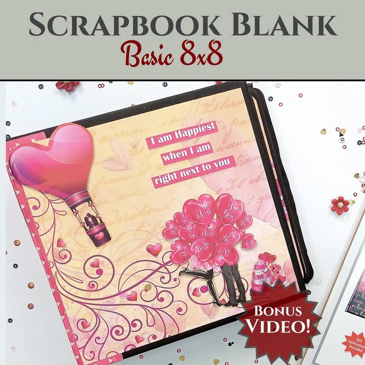 CrafTreat - Wholesale Scrapbook - CrafTreat Basic 8x8 Black DIY Scrapbook Template - Black