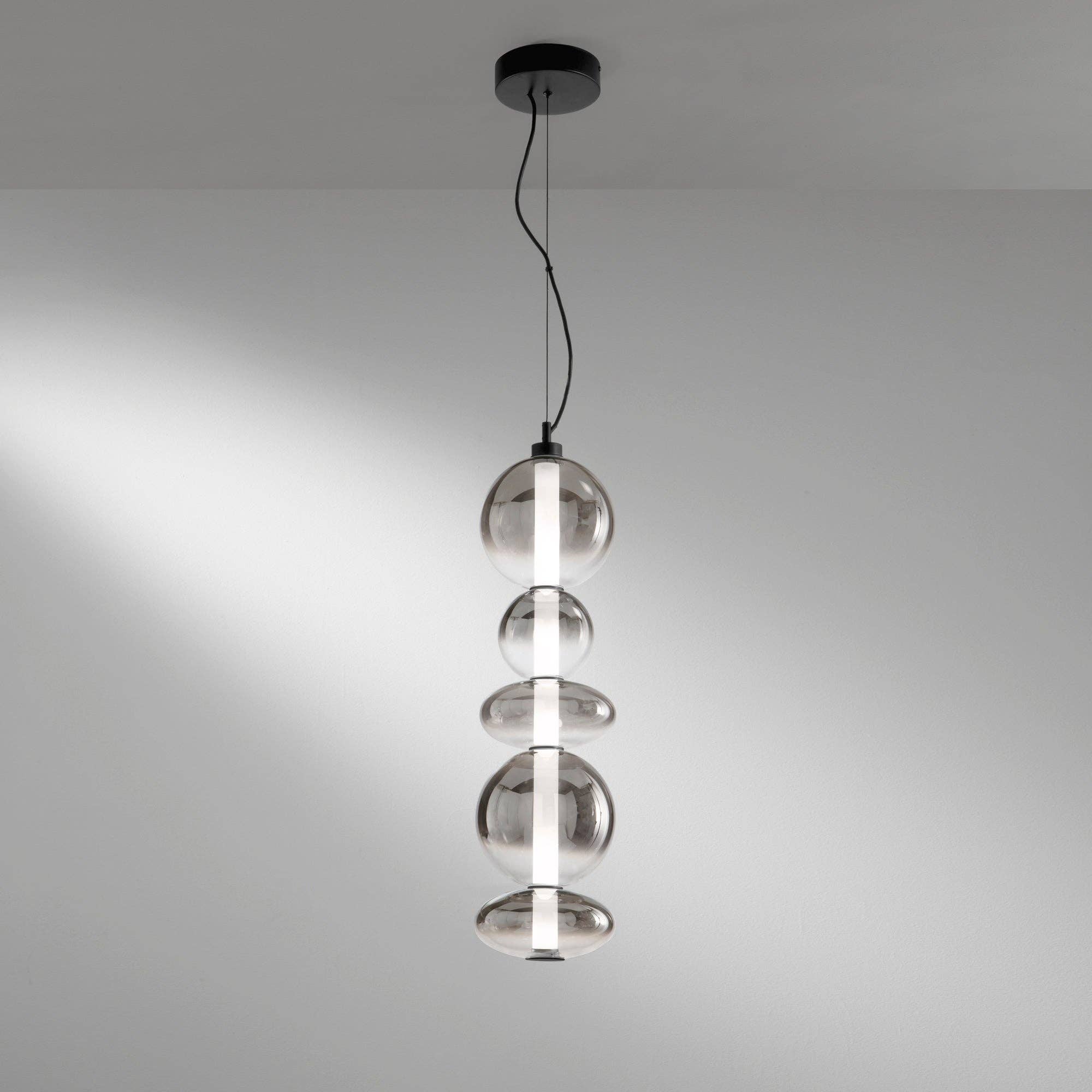 Gruppo F.T - Wholesale Chandelier/Hanging Light - KEMET LED suspension in metal with smoked glass diffusers6